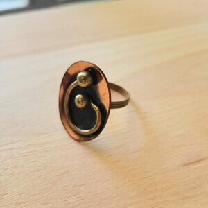 Abstract Handmade Bronze Ring